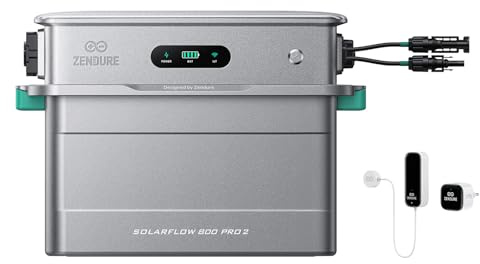 Zendure SolarFlow 800 Pro 2 Balkonkraftwerk mit Speicher, mit 1 D0-Zähler | 800W AC-Leistung, 2640W MPPT, 1000W Off-Grid-Backup, Erweiterbar auf 11,52kWh (bis zu 5 AB2000L Akkus), Plug & Play, IP65
