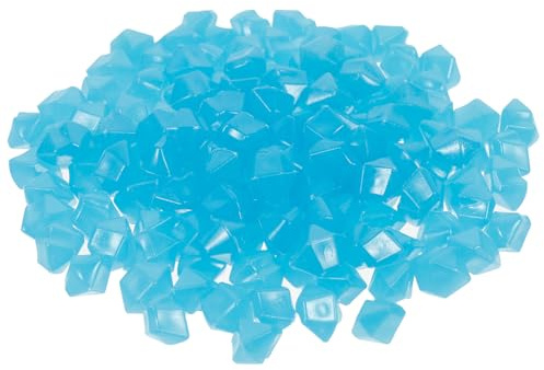 Kisangel 400 Pièces Galets Décoratifs Lumineux pour Aquarium en Résine Bleu, Pierres Artificielles pour Décoration Jardin et Allée Extérieure