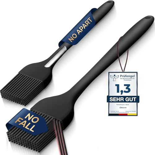 LINKWAY Lot de 2 Pinceaux de Cuisine en Silicone - Pinceau Patisserie & Pinceau Alimentaire - Sans BPA & Résistant à la Chaleur - Ustensile pour Barbecue et Pâtisserie (Grand & Petit)