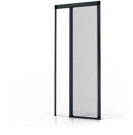 Avosdim Store moustiquaire Porte Alu Luxe - H230 x L140cm recoupable - Gris anthracite 7016 texturé - Protection contre les insectes ajustable