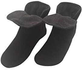 RAIKOU Hausschuhe für Damen, Herren für drinnen aus Micro Fleece mit ABS und Rutschfester Sohle,Haussocken Stoppersocken mit Super Flauschige Hüttenschuhe (Schwarz/Zinn,37/40)
