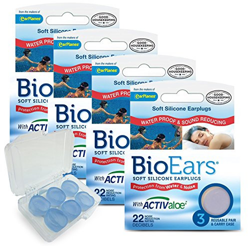 BioEars Soft Silicone Earplugs Multi Pack (4 Pack (12 Pairs))