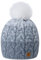 MFAZ Morefaz Ltd Damen Herren Winter Beanie Strickmütze Mütze Wurm Fleece Bommel Fashion SKI (Grey White)