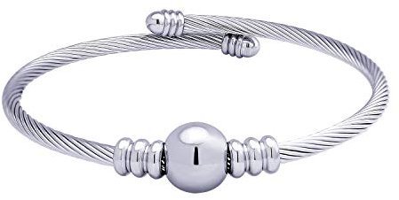 555Jewelry Verstellbares Armband mit Perlen in der Mitte für Damen, Metall, NA