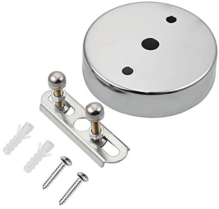 Othmro Pendant Light Fitting, Ceiling Rose Light Holder 3.15/8cm Dia, Ceiling Pendant Plate Holder for Hanging Lamps and Lanterns - Chrome 1pc