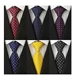 Adulove Klassische Seidenkrawatte, gewebt, Jacquard, 6 Stück, Blau, Rot, Orange, Rot, Blau, Blau, Einheitsgröße
