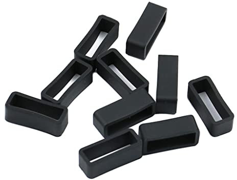 sharprepublic 10pcs Silicone Bracelet De Montre Boucle Boucle Extensible Sport Montre Retenue Retenue Réparation Acc - Noir, 12MM