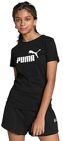 PUMA Mädchen Ess Logo Tee G T-shirt, Puma Black, 110 EU