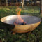 Round Wood Mild Steel Bowl Fire Pit - 500mm Diameter x 145mm High