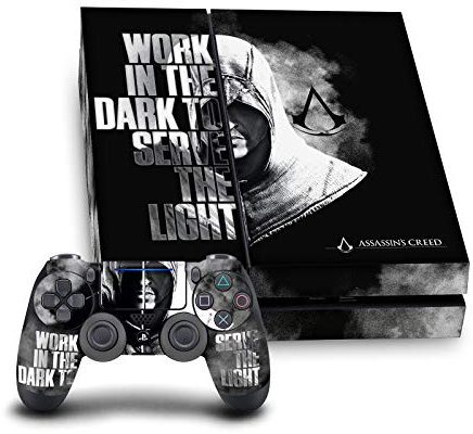 Head Case Designs Offizielle Zugelassen Assassin's Creed Half Erbschaft Typographie Vinyl Haut Gaming Aufkleber Abziehbild kompatibel mit Sony PlayStation 4 PS4 Console & DualShock 4 Controller Bundle