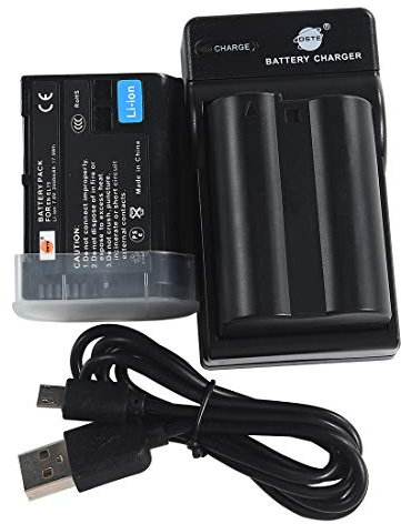 DSTE EN-EL15 Lot de 2 batteries Li-ion et chargeur micro USB compatible avec Nikon D500 D600 D610 D750 D800 D800E D810A D850 D7000 D7100 D7200