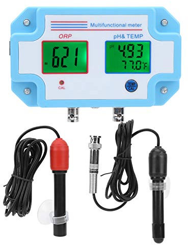 Wasserqualitätsprüfgerät, pH- / Redox- / Temperaturüberwachung mit Sonde, 1: 3-Digital-LCD-Multiparameter, 0-14 PH ± 0,1 PH Genauigkeit, -1999-1999 mV Bereich für Plant Pool Spa(EU)