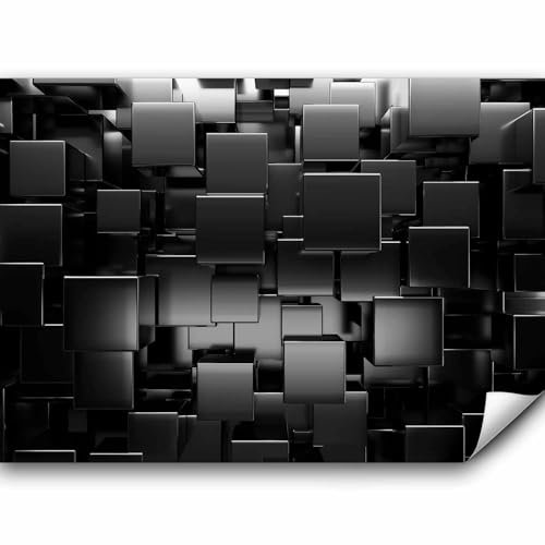 murando - Vlies Fototapete 3D Effekt 400x280cm Foto Tapete Schlafzimmer Wohnzimmer Vliestapete XXL Motivtapeten Bildtapete 3d Effekt Wand Dekoration - geometrische Formen Illusion silber n-A-1395-a-a