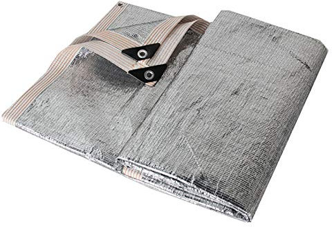 Geovne 75% Reflektierendes Aluminiumfolien-Schattiernetz,Garten Schattennetz,mit Ösen,Balkon-Sichtschutz,Wetterschutz Sonnensegel,für Patio,Carport,Zwinger,Anthrazit (1x2m)