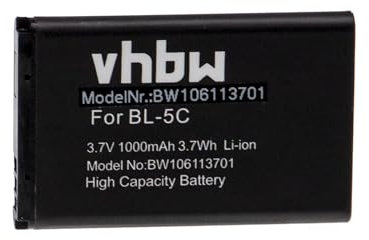 vhbw Batterie Remplacement pour Telekom A051 pour Smartphone (1000mAh, 3,7V, Li-ION)