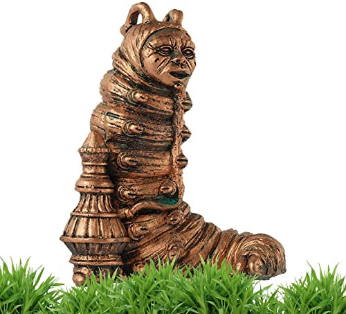 sadfd Wunderland Garten Deko, Harz Dekoration, Skulptur Aus Harz, Alice Figur, Spielset, Verrückter Hut-Macher, Weißes Kaninchen, Grinsekatze Und Raupe, Raupe:22 * 15 cm / 8,6 5,9 Zoll