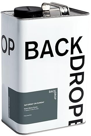 BACKDROP | Premium Cabinet & Door Paint | Durable & Washable Semi-Gloss Finish | Self-Priming, Low VOC, Green Wise Certified | SATURDAY ON SUNDAY - Dark Blue-Gray With A Hint Of Green | 1 Gallon