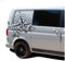Autoaufkleber Kompass Sport Mountains 60x56cm Windrose Sticker Folie für Auto Wohnwagen Anhänger Aufkleber Selbstklebend Kfz Zubehör KX072 KX073 (Kompass schwarz, Berge Grau)