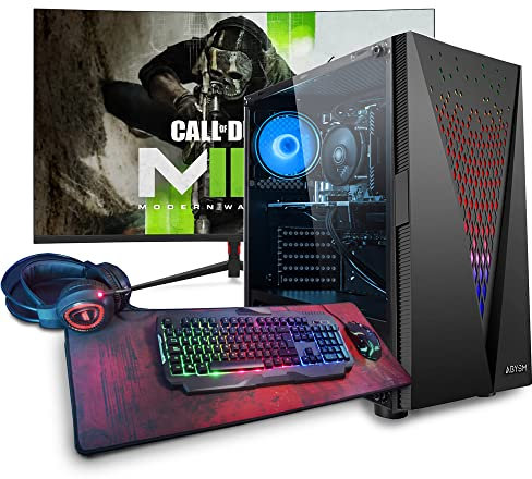 Pack Gaming Wolf | PC Gaming (AMD Ryzen 5 5500 / 16GB / 500GB SSD M.2 + 1TB / RTX3060 / 27 Curvo + Kit Gaming / WIFI) Windows 11 Pro, Monitor Curvo 27, Teclado, Cascos, Ratón y Alfombrilla XXL