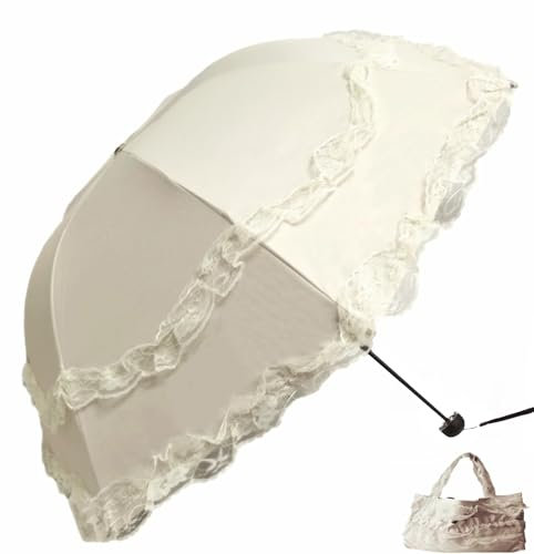 URAWESO Sombrilla de encaje de princesa, protección solar UV, plegable, para viajes, decoración de boda, fiesta, sesión de fotos