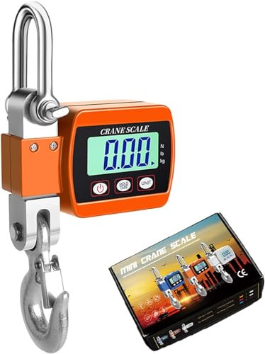 Bilancia da gru digitale, bilancia sospesa elettronica da 500 kg 1100 libbre, bilancia sospesa industriale con sensore preciso, mini bilancia LCD portatile con gancio, bilancia da gioco digitale
