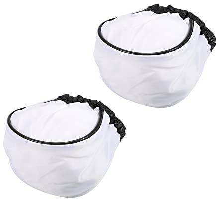 PATIKIL Flash Bounce Diffuser Cap, 2Pcs Cloth Universal Mini Soft Elastic Mouth Cap Cover for Flashlight Photography Camera Speed Light, White
