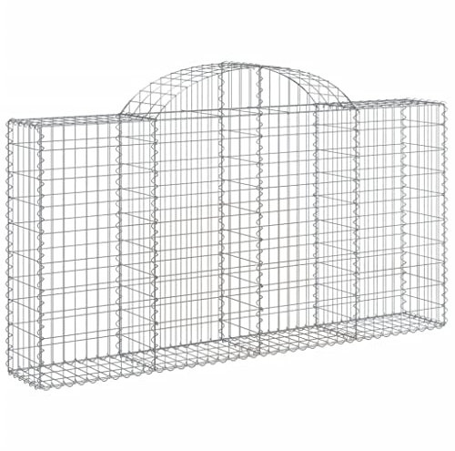 vidaXL Gabione mit Hochbogen 25 STK., Steinkorb Drahtkorb Dekorativ, Gabionenkörbe Verstärkte Gabionenhaken, Gabionenwand Gabionen Zaun Garten, Verzinktes Eisen