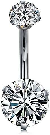 AceFun 14G Bauchnabelpiercing Titan 10mm Bauchnabel Nabelpiercing Ring Banane Piercing mit Kristall Kugeln Piercing Schmuck