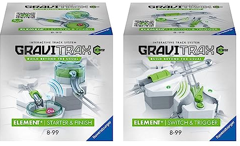 Ravensburger GraviTrax Power Elemente Starter&Finish ab 8 Jahren & GraviTrax Power Elemente Switch&Trigger. Elektronisches Zubehör für Kugelbahnen für Kinder ab 8 Jahren.