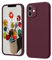iPhone 12 Hülle Silikon Case, ElestBela Hanyhülle iPhone 12 Ultra Dünn Slim mit Microfiber, Kratzfeste Rundumschutz Case Schutzhülle Hülle für iPhone 12 6.1'' Weinrot