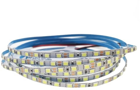 Vrabocry 12V LED Streifen Weiß, 5M LED Strip Selbstklebend 6000K, SMD 2835 Schmal 4mm Breit 120LED/M IP20 DIY Lichtband für Innen Heim Küche Deko,Nicht Netzteil