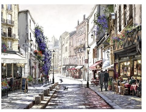 STYLER Leinwandbild Paris 2 Wasserfarben 60 x 80 cm I Wandbild Bild romantisch Eiffelturm I Wohnzimmer Esszimmer Küche Schlafzimmer Leinwand I Stadt der Liebe Frankreich I Verschiedene Motive & Größen
