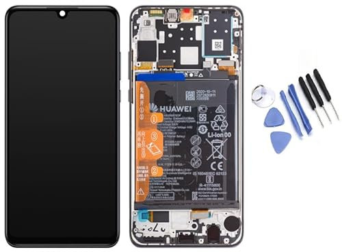Generisch Pantalla táctil original LCD con marco negro para Huawei P30 Lite y batería nueva edición MAR-LX1B