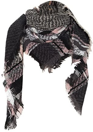 Halstuch Oktoberfest Damen, Dicke Herbst Weich Quadratisch Trachtentücher Tücher Beige Winter Übergroßer Halstuch Damenschal Einfarbig Kariert Warm Schal Winterschal