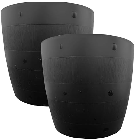 STAR SUPPLIES Strong Round Black Plastic Gardening Flower Plant Pot | Multipurpose Indoor Outdoor Planter