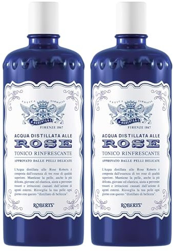 Tonico Rinfrescante ACQUA DISTILLATA ALLE ROSE 300ml (2 Flaconi)