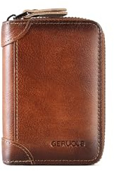 PORRASSO Porte-Cartes de Crédit Cuir Porte-Monnaie Homme Portefeuille avec Blocage Anti RFID Portable Petit Portefeuille avec 12/20/30/45 Emplacements pour Cartes Marron A