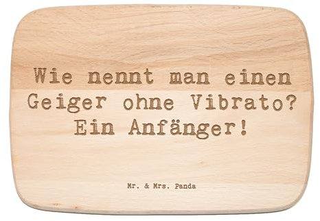 Mr. & Mrs. Panda Frühstücksbrett Spruch Violine Anfänger - Geschenk, Design, Schneidebrett, Musik, Streichinstrument, Geiger, Vibrato,