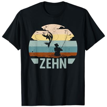 10 Jahre Angler 10. Geburtstag Jungen Fischer Kinder Angel T-Shirt