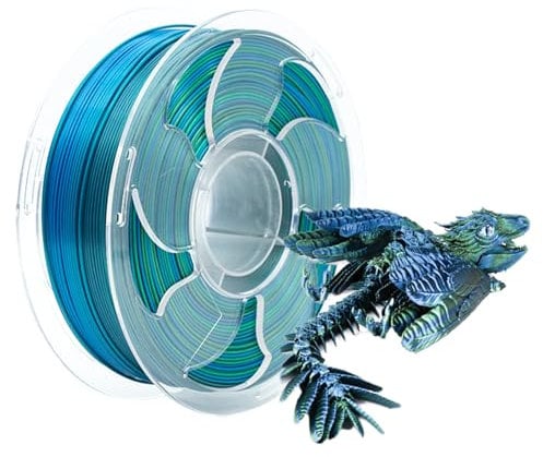 BORDSTRACT 3D-Druckerfilamente, 1,75 mm, mehrfarbige PLA-Linien mit Farbverlauf, Seidenregenbogen 7 FDM-Filamente für normale 3D-Drucker