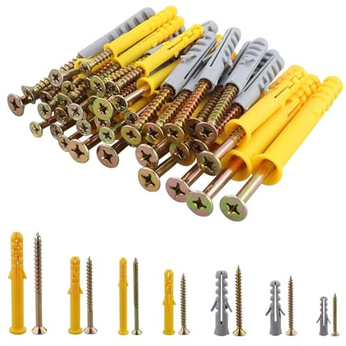 Set di 270 tasselli da parete e viti, viti e tasselli, viti per cartongesso, tasselli distanziatori per carichi pesanti (M5/6/8/10)