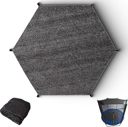 Trampolin Sonnenschutz Abdeckung, 152 306 366 428cm Kinder Trampolin Sonnenschutznetz, 6/8 Stangen Multifunktionales TrampolinZubehör für Hinterhöfe, TrampolinSchutzwerkzeug (Schwarz 6stangen, 305cm)