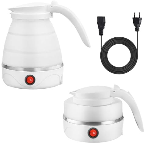 Anluomania Bollitore Pieghevole, 0.6 Litri Bollitore Elettrico in Silicone, mini bollitore da viaggio, BPA Free, Bollitura Rapida, Fondo in Acciaio Inox, per Cucina, Viaggi, Campeggio, Vacanze