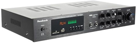 Audio Leistungsverstärker, 600W Stereo Receiver mit Fernsteuerung, 5-Kanal HiFi-Vollverstärker, SD, USB, RCA, AUX, 5.0 Bluetooth, für Karaoke, Heimkino