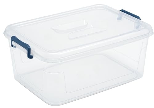 Plastic Storage Bins with Lids, Clear Stackable Storage Containers - 21 Qt