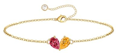 Turandoss 2 Geburtsstein Armband Juli Armband Damen Gold Geschenk Freundin