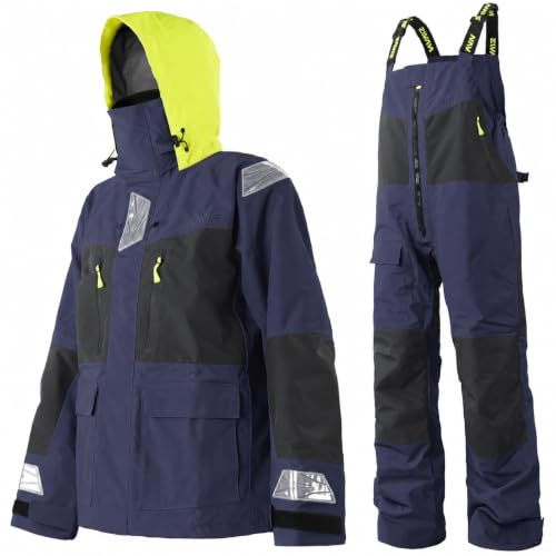 Men's PRO Offshore Sailing Suit, Waterproof Jacket & Bib Trousers(NY,L)