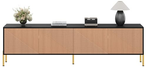 BTM Moderner TV-Schrank, TV-Ständer, TV-Paneel, niedrigerer TV-Ständer. Einzigartiges im Farbblock-Design, 179 x 35 x 53,5 cm (L x B x H)