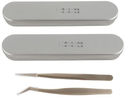 2-teiliges Pinzetten-Set für Wimpernverlängerung, Edelstahl, präzises Volumen, individuelle Pinzette für falsche Wimpern
