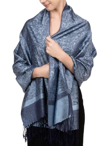 Achillea Damen Achi-tt-001 Pashmina-Schal, stahlblau, 72 L x 28 W